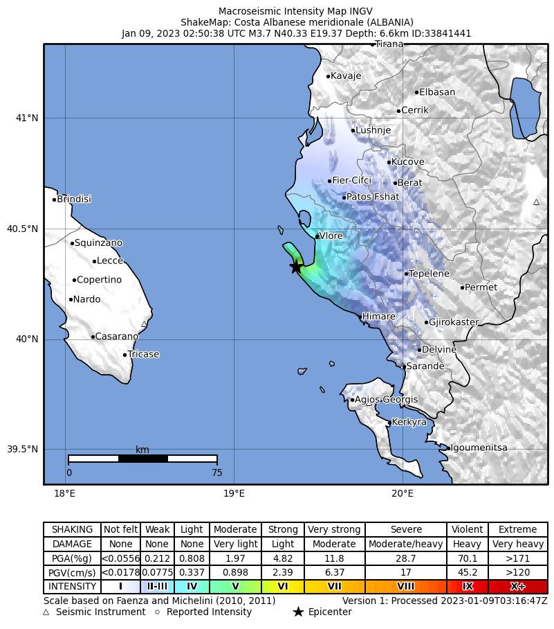 terremoto albania