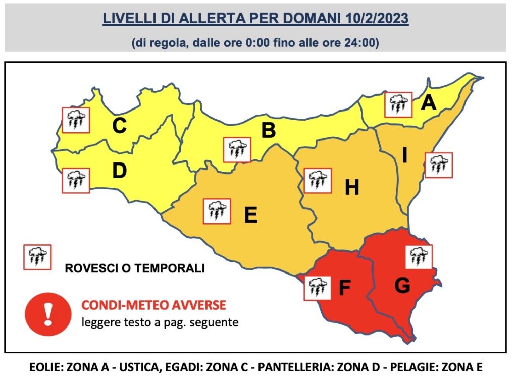 allerta meteo sicilia ciclone malta 10 febbraio