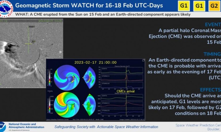 tempeste geomagnetiche 17 18 febbraio oggi domani