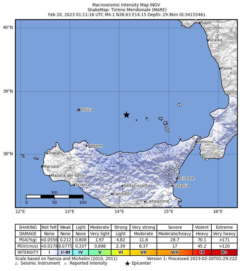 terremoto eolie sicilia palermo