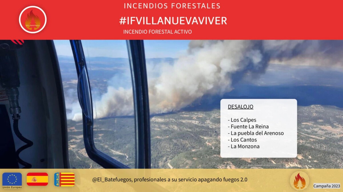 incendio Villanueva de Viver spagna