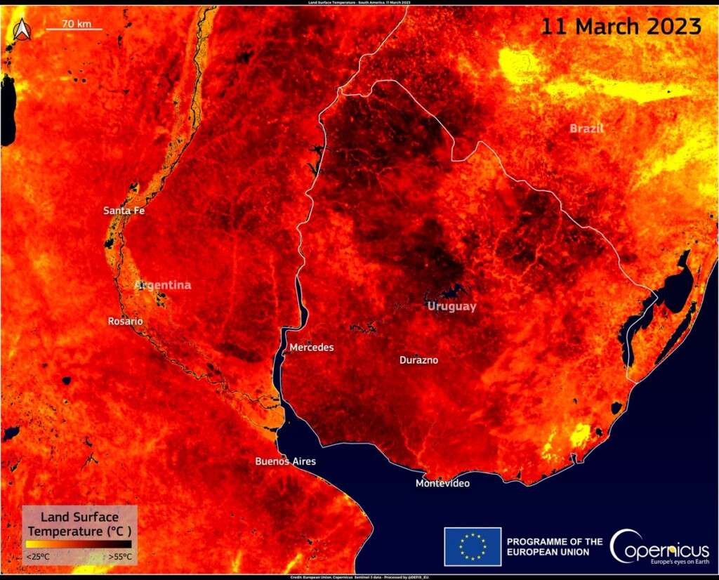 ondata caldo sud america uruguay argentina