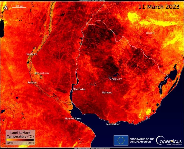 ondata caldo sud america uruguay argentina