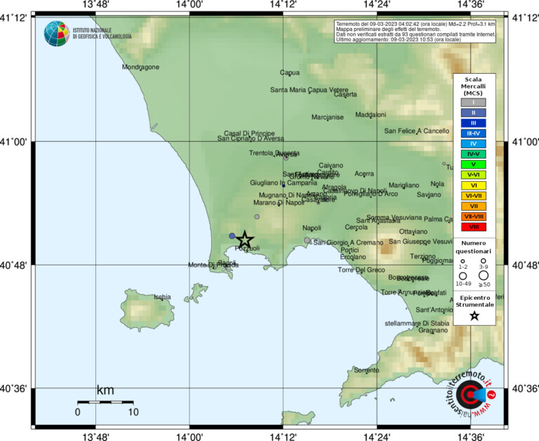 terremoto campi flegrei pozzuoli 9 marzo