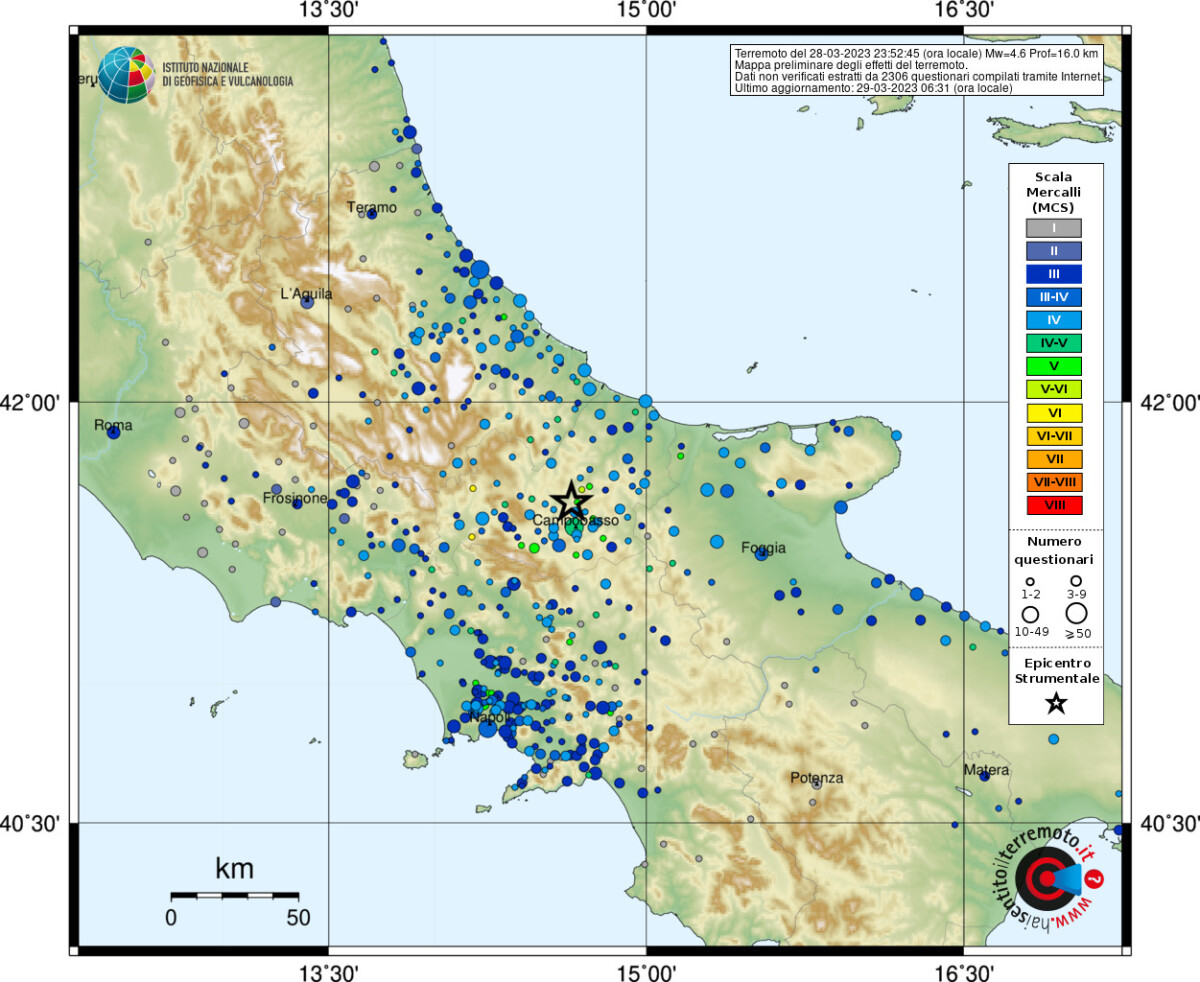 terremoto campobasso molise campania lazio abruzzo puglia