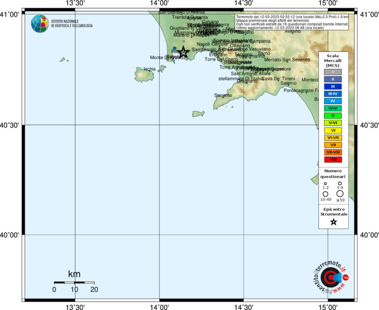 terremoto napoli pozzuoli campi flegrei 12 marzo