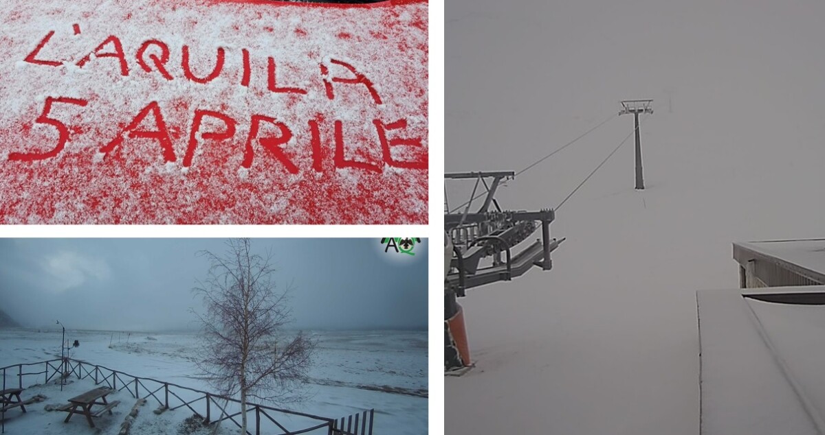 neve l'aquila abruzzo 5 aprile