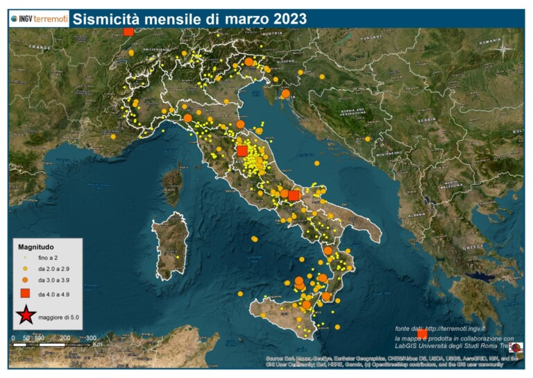 sismicità marzo 2023