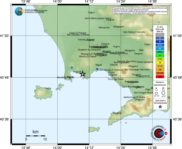 terremoto oggi napoli pozzuoli 15 aprile