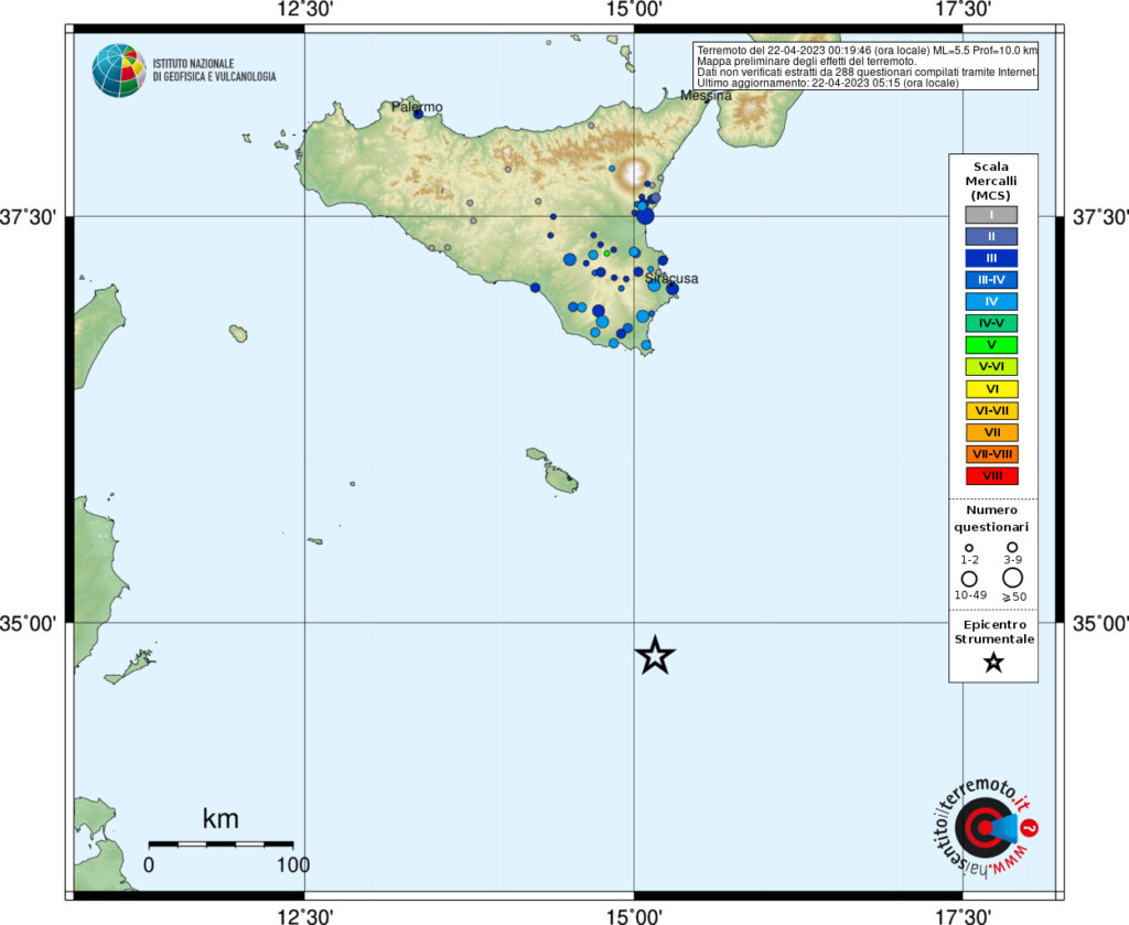 terremoto oggi sicilia malta