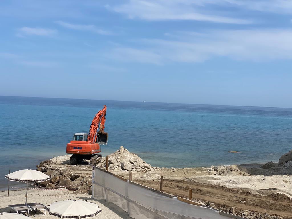 lavori di messa in sicurezza rupe a Tropea