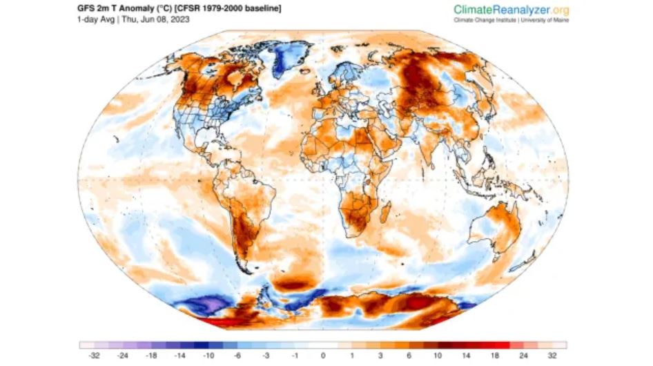 anomalia temperatura 8 giugno 2023