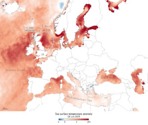 anomalia temperatura mari europa 18 giugno 2023