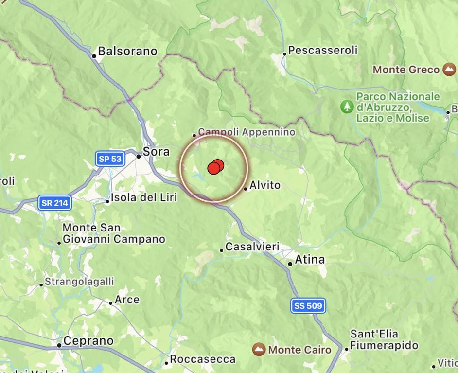 terremoto oggi frosinone