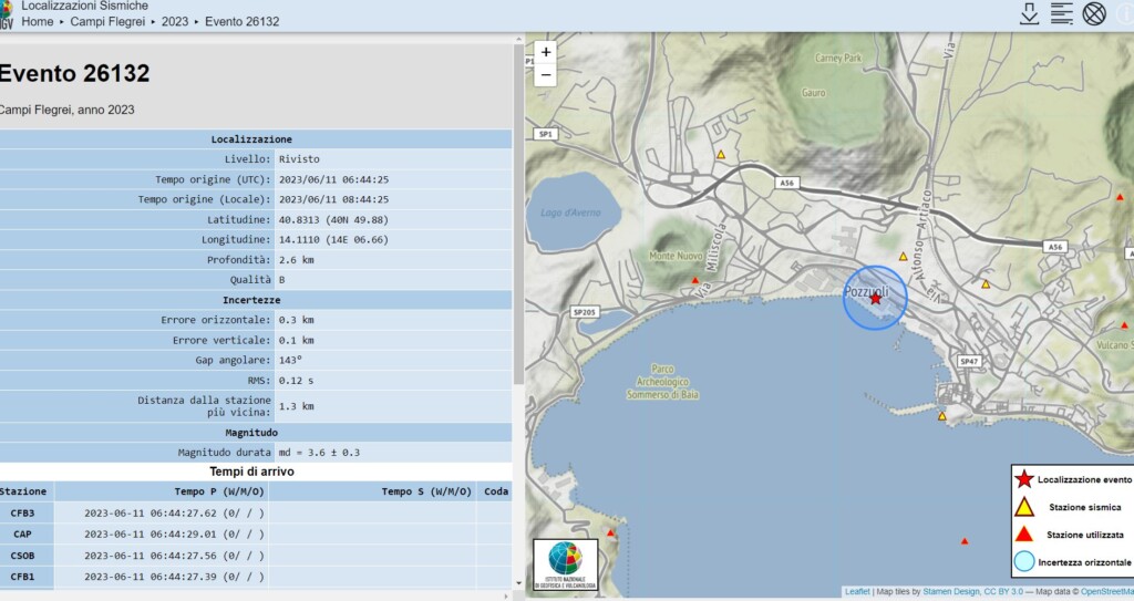terremoto oggi pozzuoli napoli campi flegrei 11 giugno