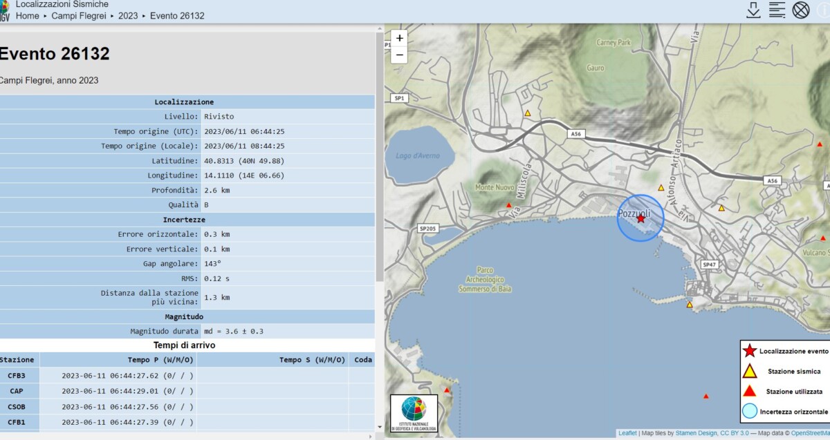 terremoto oggi pozzuoli napoli campi flegrei 11 giugno