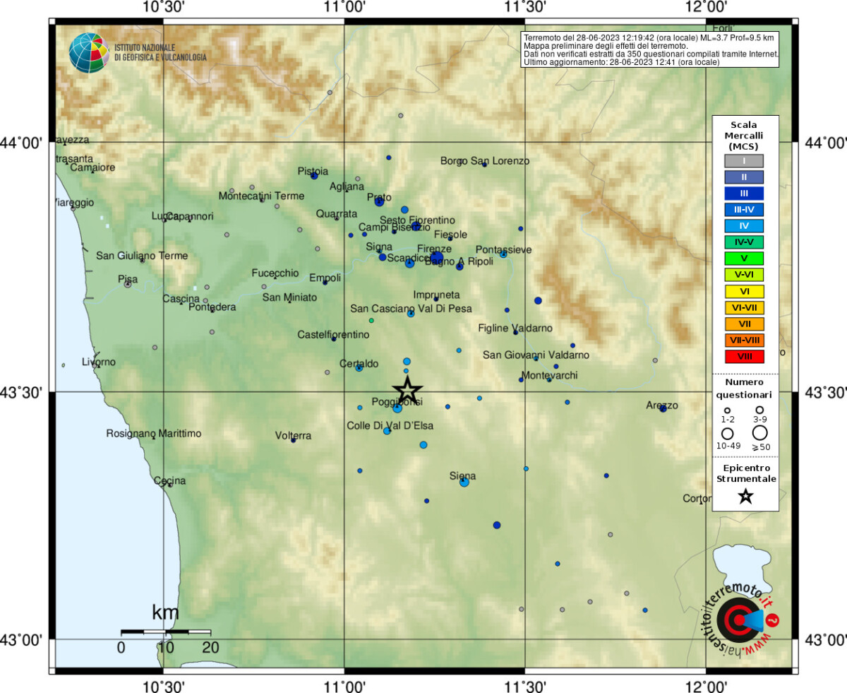 terremoto oggi toscana siena firenze pistoia