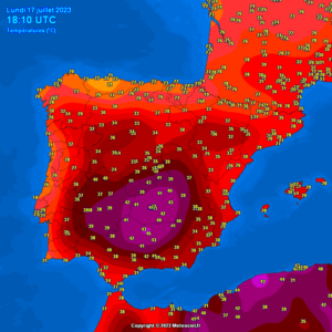 caldo spagna 17 luglio 2023