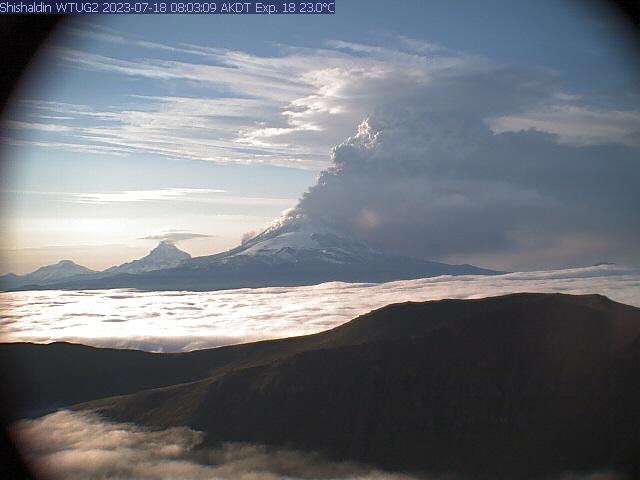 eruzione vulcano vulcano Shishaldin Alaska