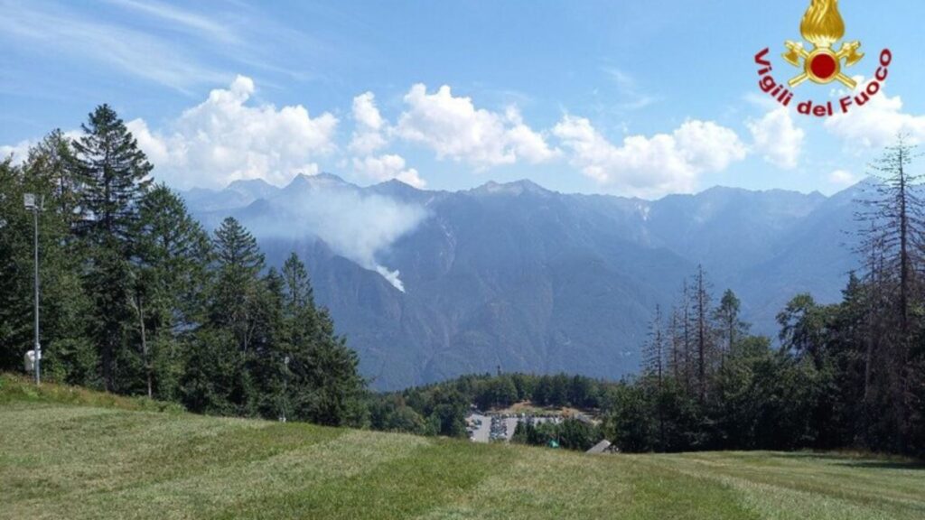 incendio in Val d'Ossola in Piemonte