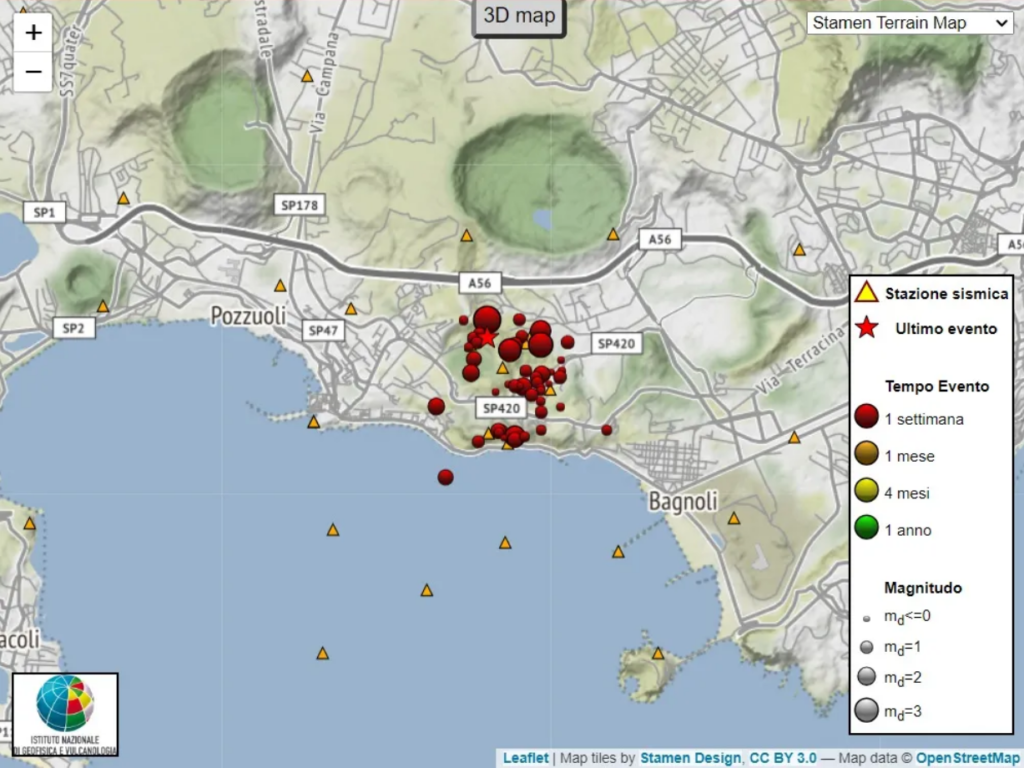 sciame sismico campi flegrei 18 agosto 2023