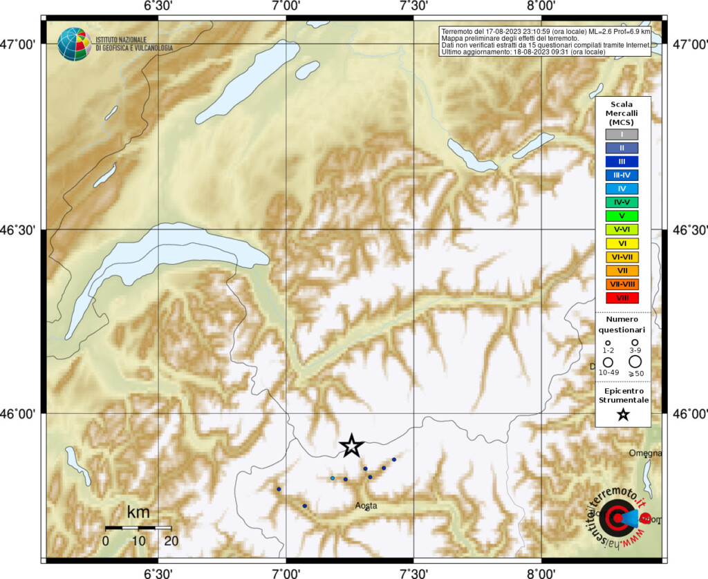 terremoto svizzera valle d'aosta
