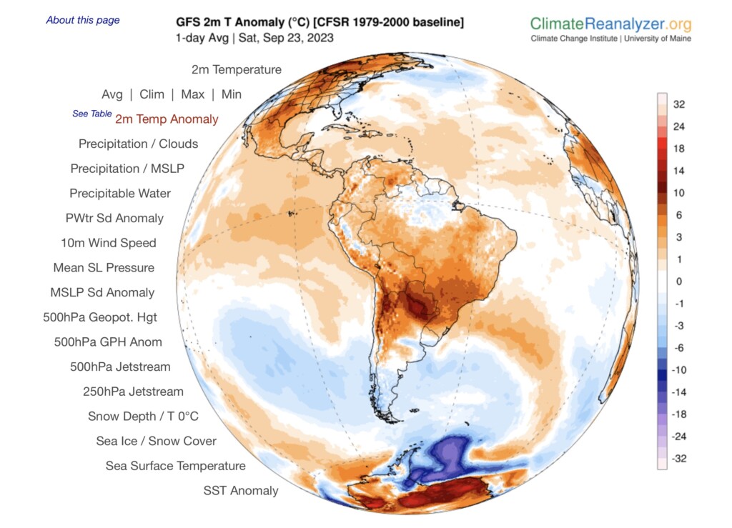 ondata caldo sud america settembre 2023