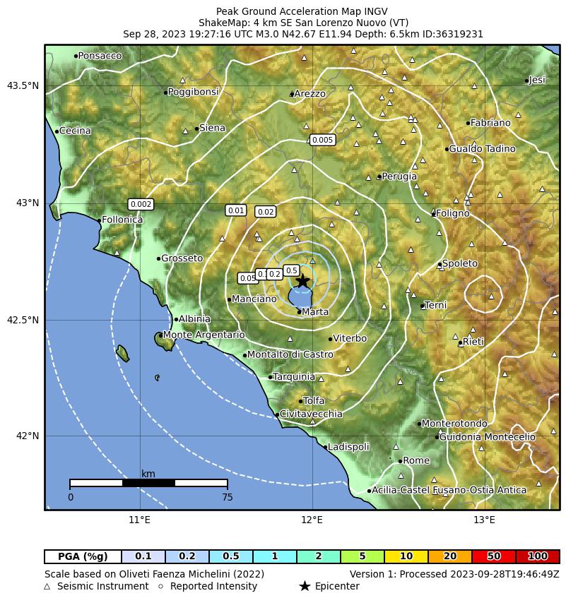 terremoto San Lorenzo Nuovo alta tuscia viterbo