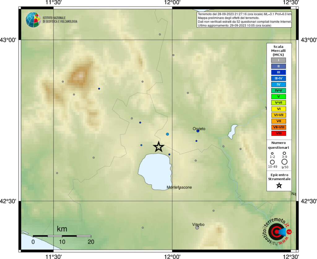 terremoto San Lorenzo Nuovo alta tuscia viterbo