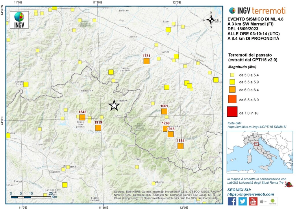 terremoto toscana firenze oggi ingv