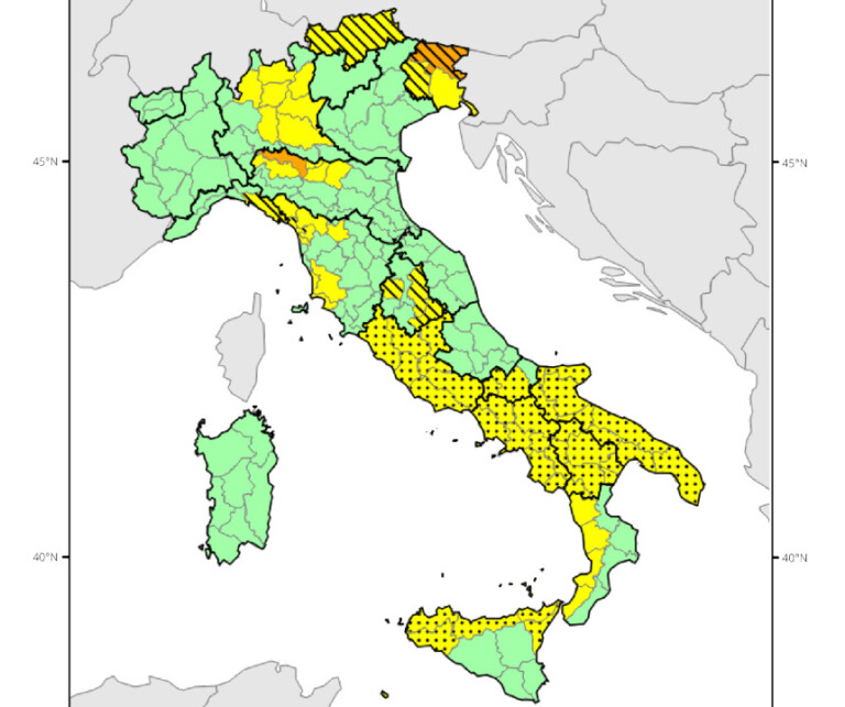 bollettino meteo protezione civile 25 ottobre