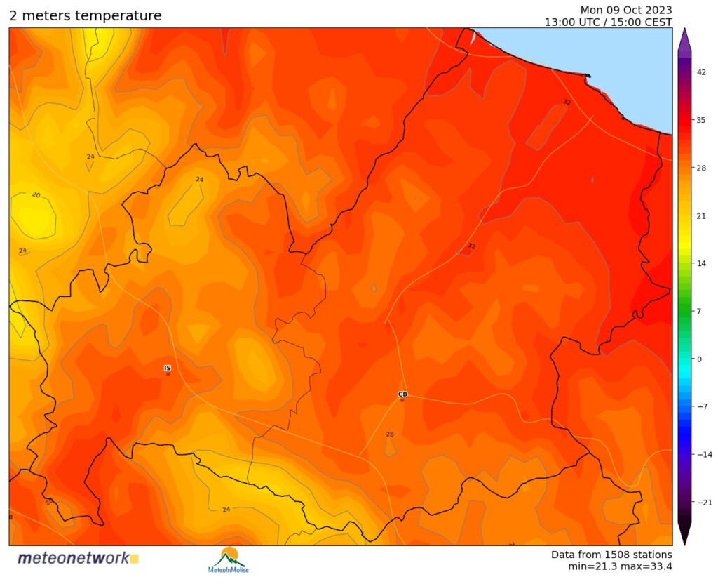 caldo molise 9 ottobre 2023