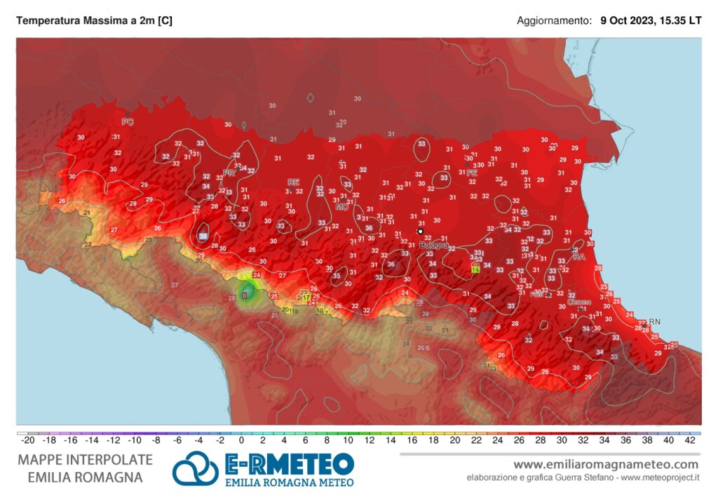 caldo record emilia romagna 9 ottobre 2023