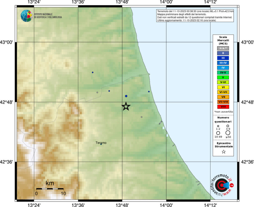 terremoto Sant'Omero teramo abruzzo marche