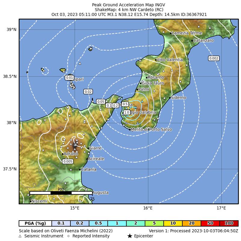 terremoto reggio calabria cardeto