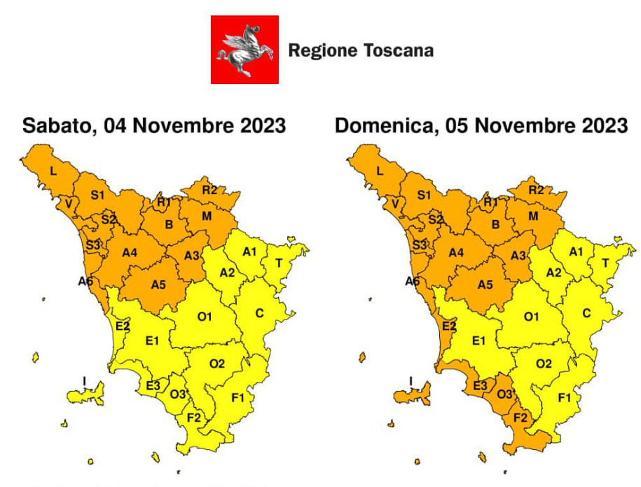 allerta meteo toscana 4-5 novembre