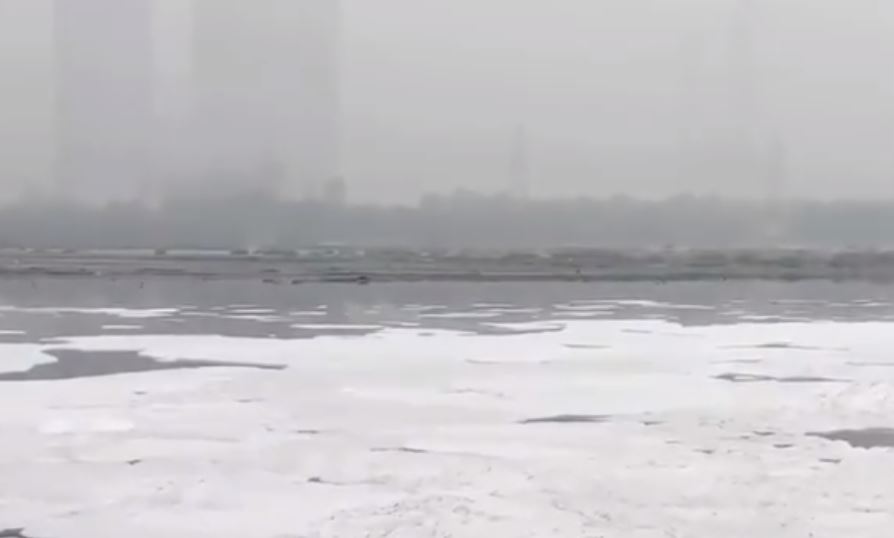 delhi schiuma tossica fiume Yamuna