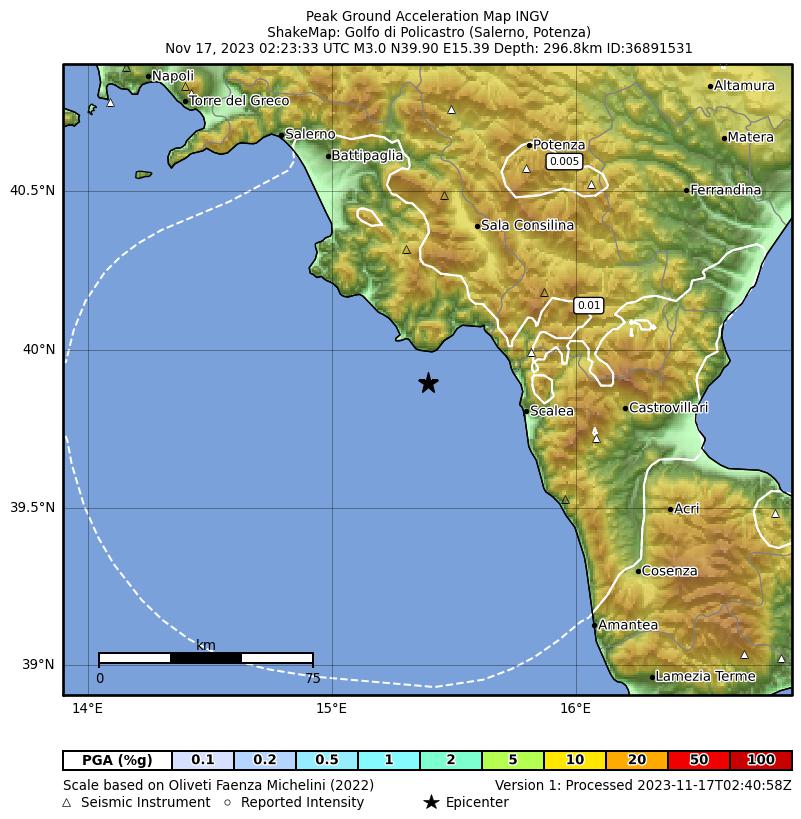 terremoto golfo di policastro