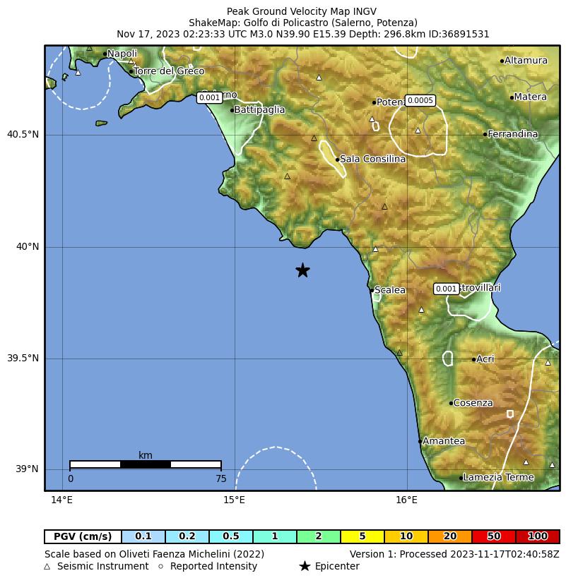 terremoto golfo di policastro