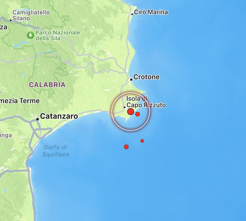 terremoto isola capo rizzuto calabria