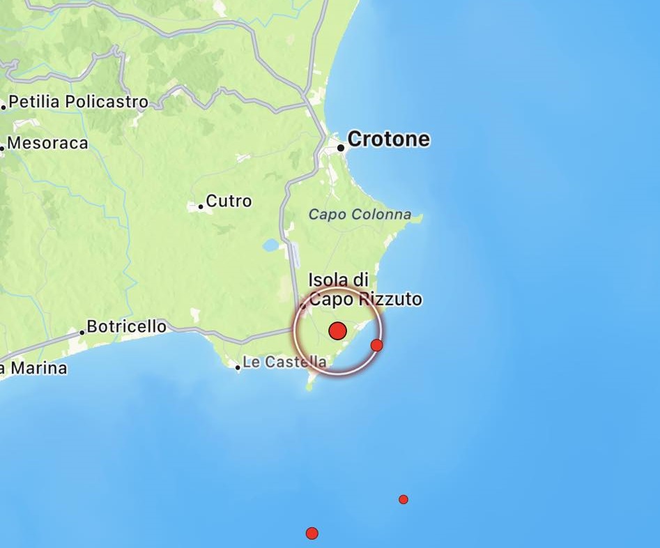 terremoto isola capo rizzuto calabria