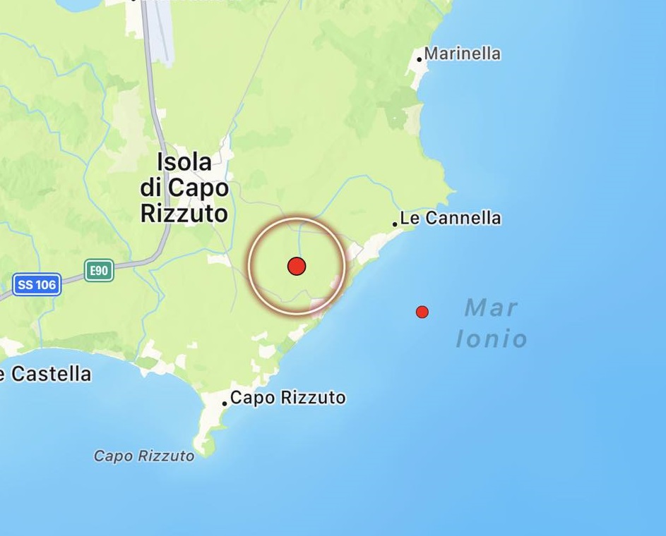 terremoto isola capo rizzuto calabria