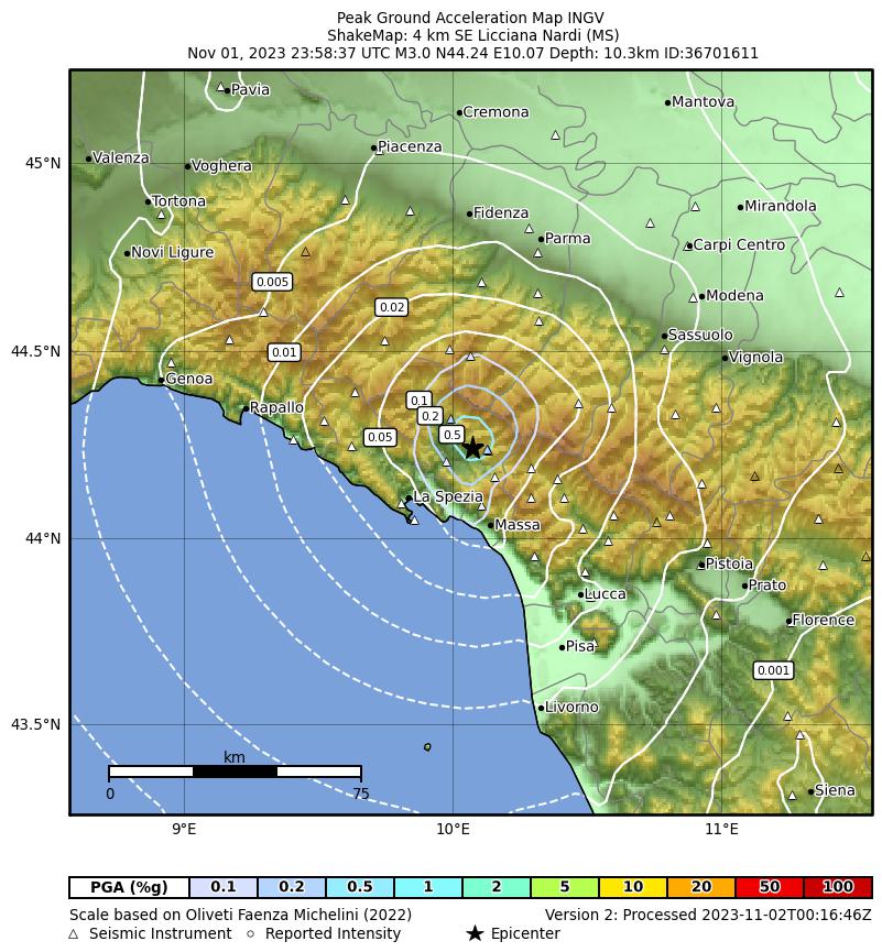 terremoto licciana nardi massa carrara