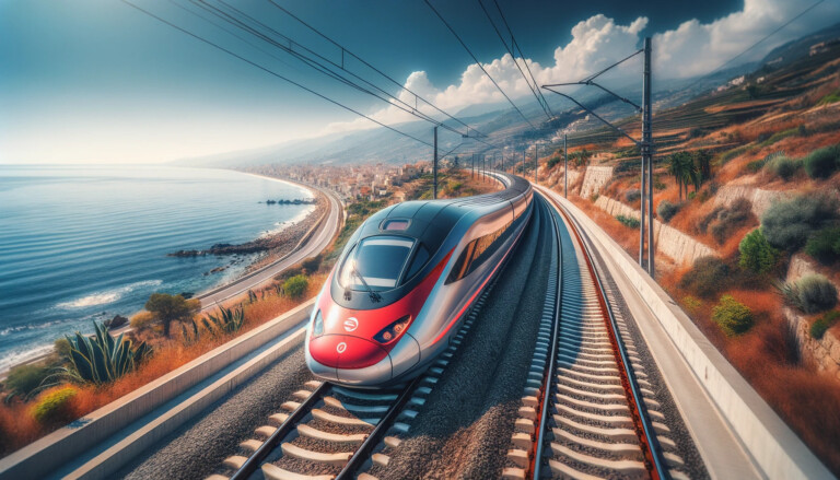 alta velocità ferroviaria treno binari mare