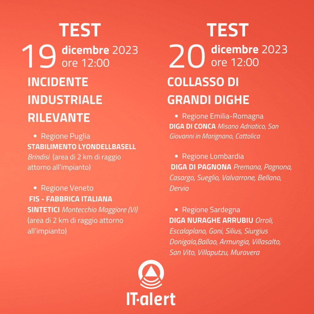 it-alert rischio industriale dighe