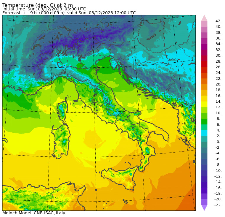 Meteo le temperature massime di oggi 1 C a Brunico