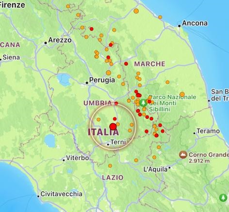 terremoto spoleto umbria