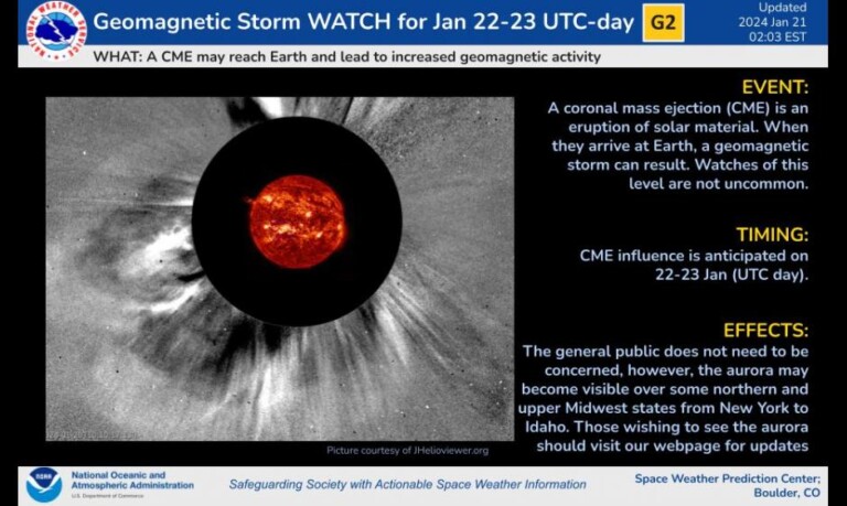 allerta cme tempesta geomagnetica g2 aurora boreale