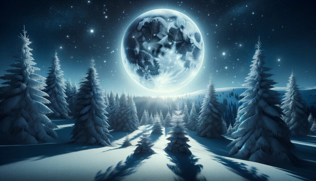 plenilunio luna piena freddo neve inverno