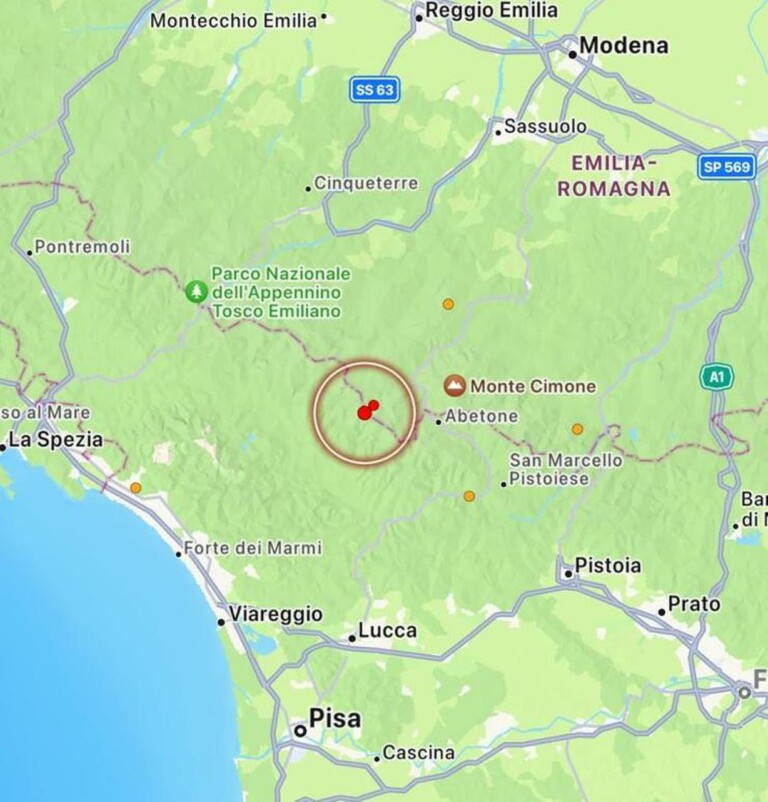 terremoto oggi Garfagnana